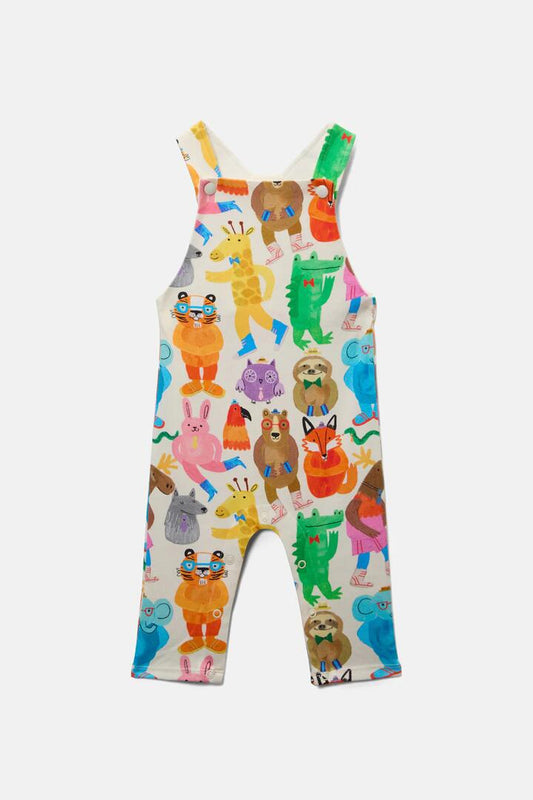 Image of a model wearing Pants. Productname: Happy Guys Baby Overalls in Cream colour by brand - Gorman