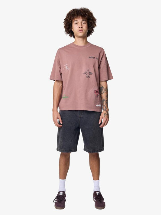 Image of a model wearing Tops. Productname: Article One Wall Tee in MUSHROOM colour by brand - Article One