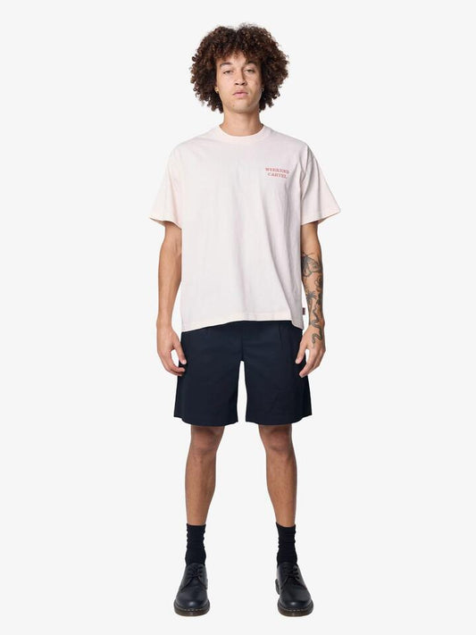 Image of a model wearing Tops. Productname: Weekend Cartel Hound Dog Tee in PINK colour by brand - Weekend Cartel