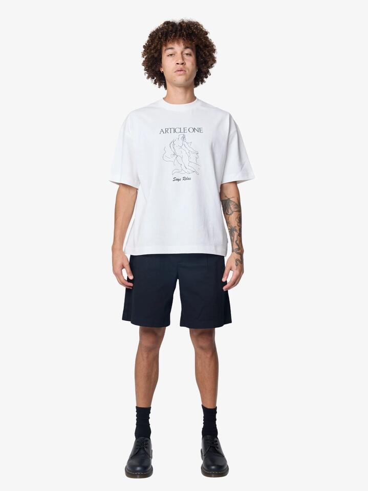 Image of T-Shirts. Productname: Article One Says Relax Tee in White colour by brand - Article One