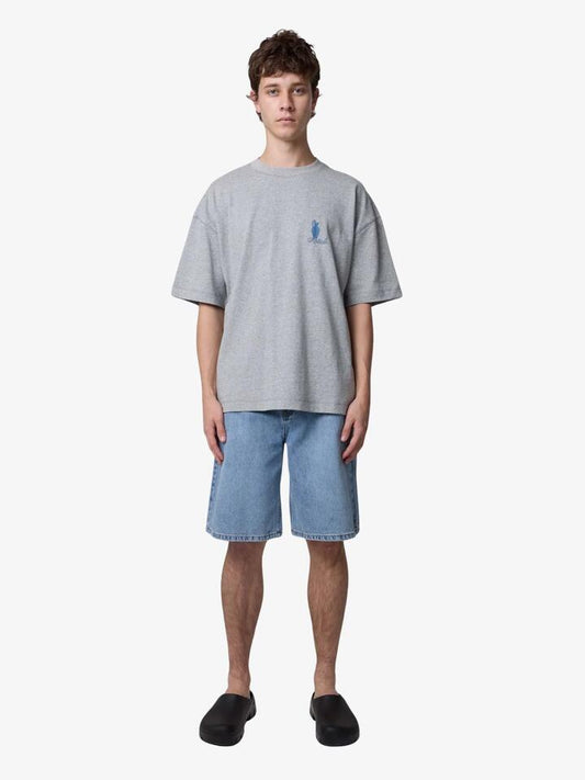 Image of a model wearing Tops. Productname: Article One Pottery Tee in GREY MARLE colour by brand - Article One