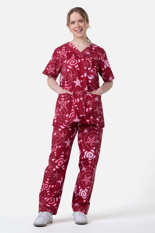 Image of a model wearing Uniforms & Workwear. Productname: Starry Night Scrub Set in Pink colour by brand - Scrubs With Love