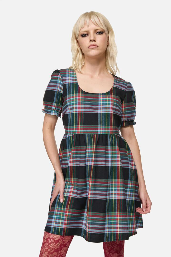 Image of Dresses. Productname: Hermit Goth Tartan Mini Dress in Multi colour by brand - Dangerfield