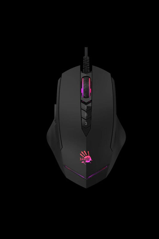 Image of Mice & Trackballs. Product name - Bloody V8M Max-AC Black Ergonomic RGB Animation Metal Armour Boot Gaming Mouse in Black colour by brand - BLOODY