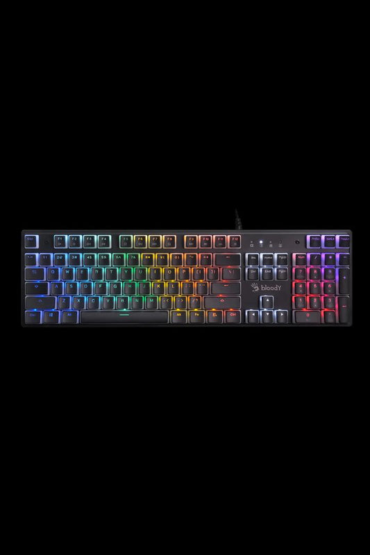 Image of Computer Accessories. Productname: Bloody S520N BLMS Pudding Black Full-Size High-Speed RGB Gaming Keyboard in Pudding Black colour by brand - BLOODY