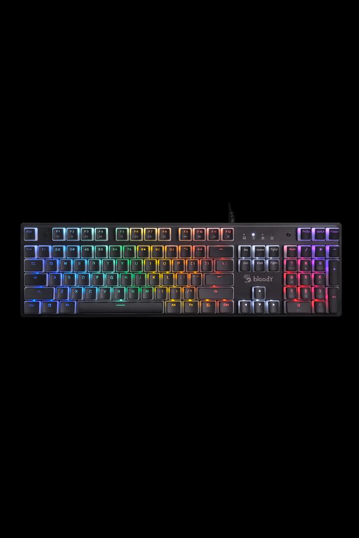 Image of Keyboards. Product name - Bloody S520N BLMS Pudding Black Full-Size High-Speed RGB Gaming Keyboard in Pudding Black colour by brand - BLOODY