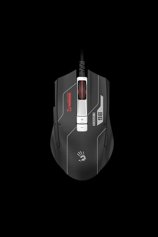 Image of Mice & Trackballs. Product name - Bloody ES8 Lightweight Esports Sports Black Symmetric 7-Button Esports Gaming Mouse in Sports Black colour by brand - BLOODY