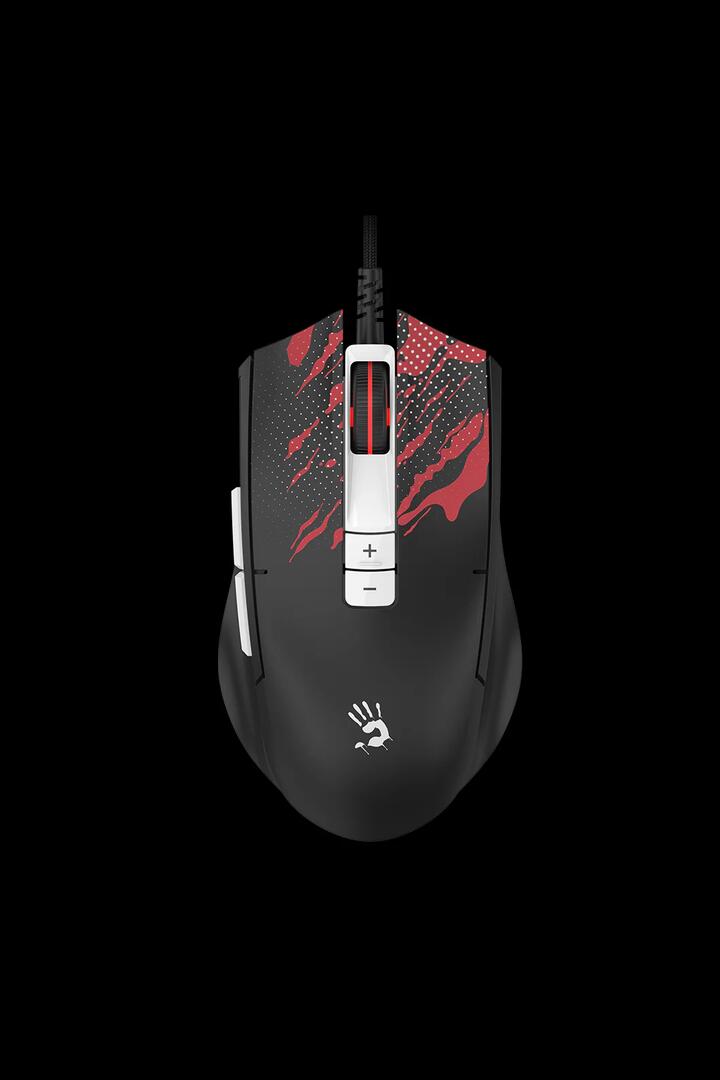 Image of Mice & Trackballs. Product name - Bloody ES8 Lightweight Esports Fire Black Symmetric 7-Button Esports Gaming Mouse in Fire Black colour by brand - BLOODY