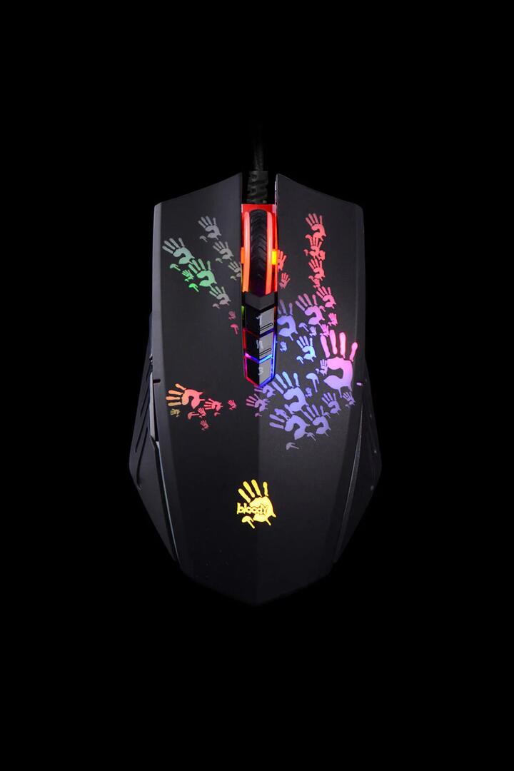 Image of Mice & Trackballs. Product name - Bloody A60 Light Strike Black Wired 6200 CPI Optical Gaming Mouse in Black colour by brand - BLOODY