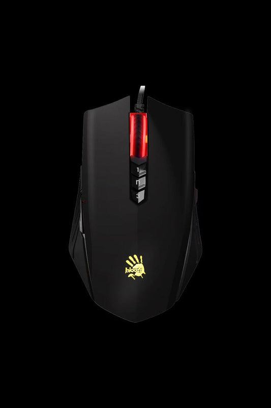 Image of Computer Accessories. Productname: Bloody A70 Light Strike Matte Black Wired 6200 CPI Optical Gaming Mouse in Matte Black colour by brand - BLOODY