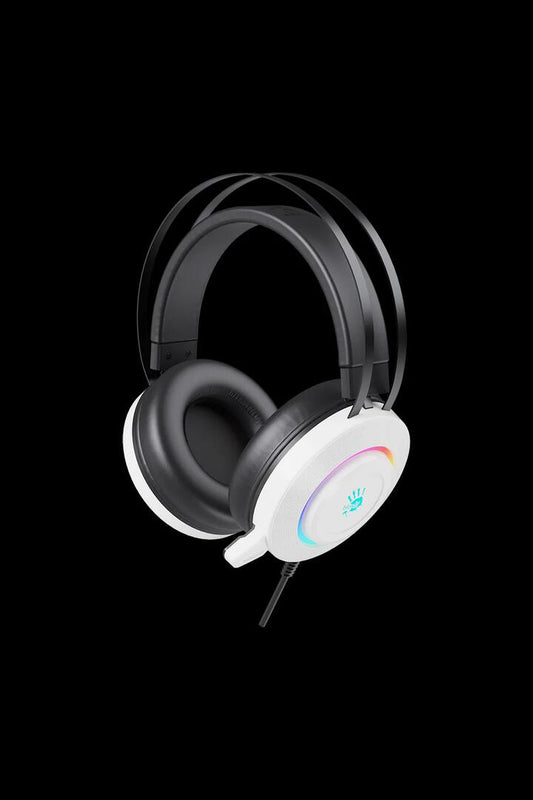 Image of Adapters. Productname: Bloody G521 White Over-Ear Virtual 7.1 USB Wired Gaming Headset in White colour by brand - BLOODY