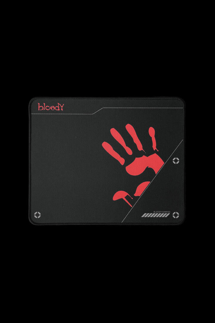 Image of Mice & Trackballs. Product name - Bloody BP-50M Black Medium Textured Surface Stitched Edge Gaming Mouse Pad in Black colour by brand - BLOODY