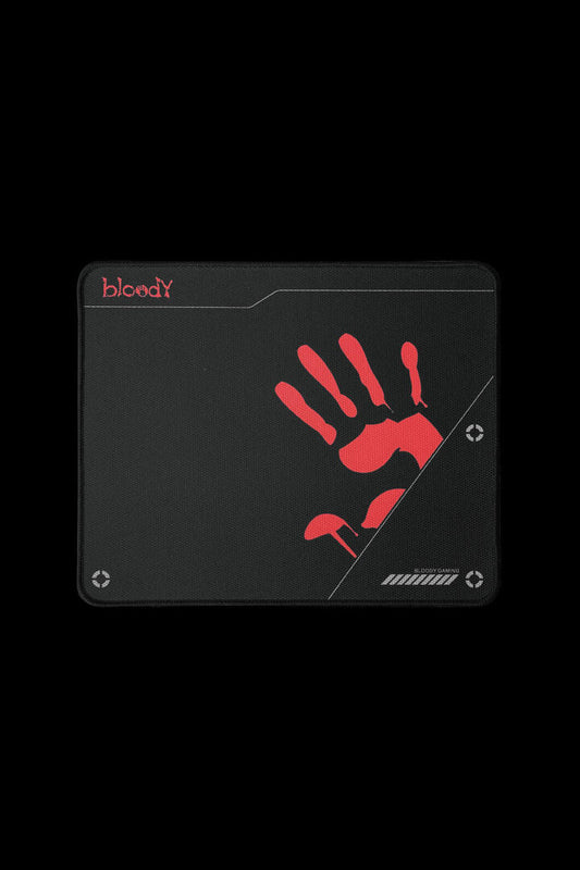 Image of Mice & Trackballs. Product name - Bloody BP-50M Black Medium Textured Surface Stitched Edge Gaming Mouse Pad in Black colour by brand - BLOODY