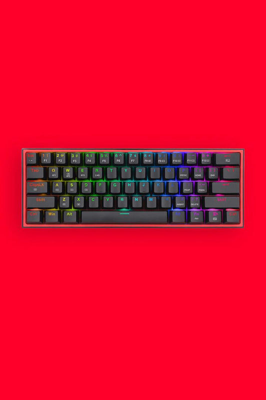 Image of Keyboards. Product name - Redragon K616-RGB Fizz Pro Black 60% Wireless Mechanical Keyboard in Black colour by brand - REDRAGON