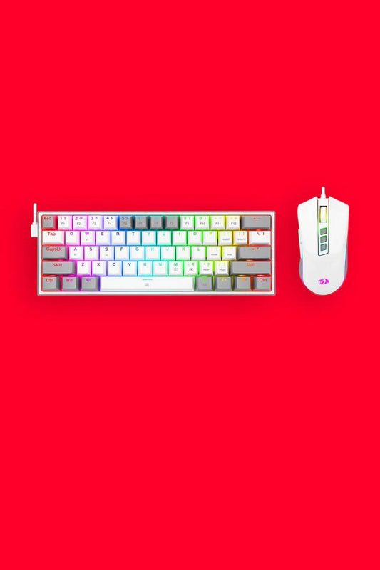 Image of Computer Accessories. Productname: Redragon S131 White 60% RGB Mechanical Dynamic Duo Gaming Combo in White colour by brand - REDRAGON