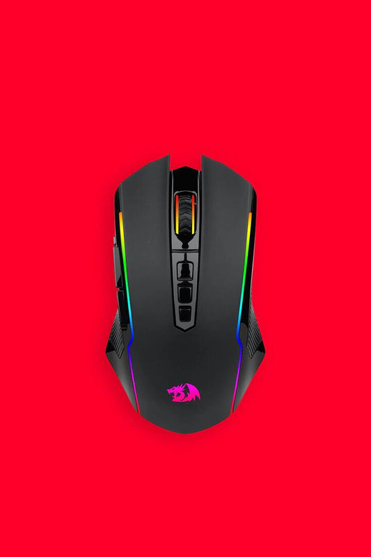 Image of Computer Accessories. Productname: Redragon M914W-RGB NIX Black Full-Size Tri-Mode RGB Gaming Mouse in Black colour by brand - REDRAGON