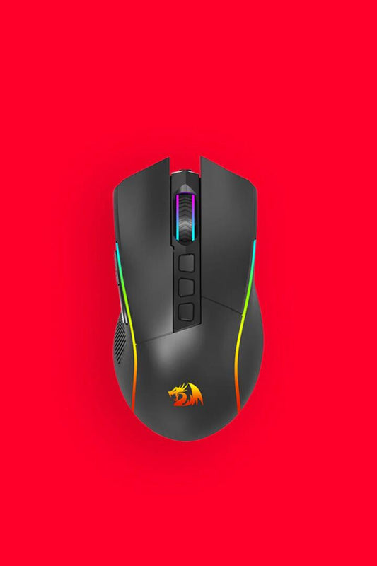 Image of Adapters. Productname: Redragon M812-RGB Plank Black Ergonomic USB Wired 16000 DPI Gaming Mouse in Black colour by brand - REDRAGON