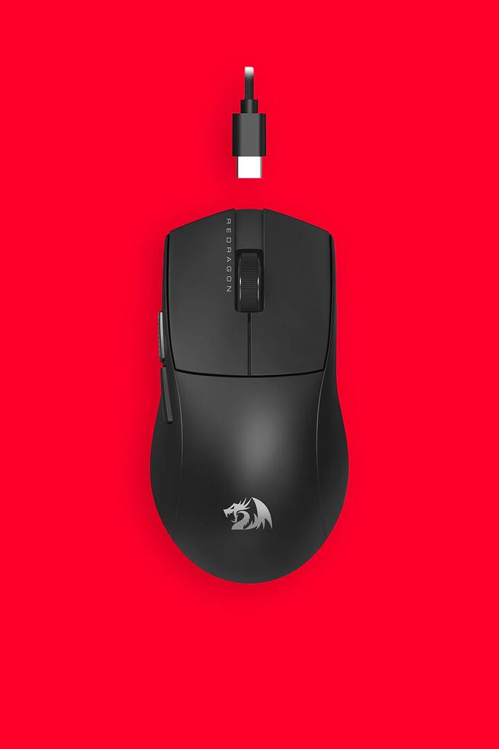 Image of Mice & Trackballs. Product name - Redragon M724 Throne Black Ultra-Light 42g Wired 12400 DPI Gaming Mouse in Black colour by brand - REDRAGON