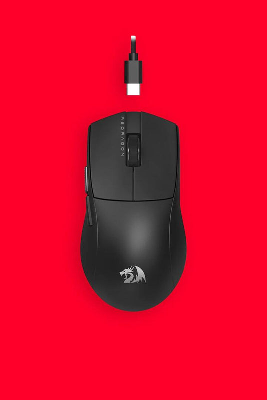 Image of Mice & Trackballs. Product name - Redragon M724 Throne Black Ultra-Light 42g Wired 12400 DPI Gaming Mouse in Black colour by brand - REDRAGON