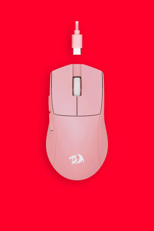 Image of Mice & Trackballs. Product name - Redragon M724P Throne Pink Ultra-Light 42g Wired 12400 DPI Gaming Mouse in Pink colour by brand - REDRAGON