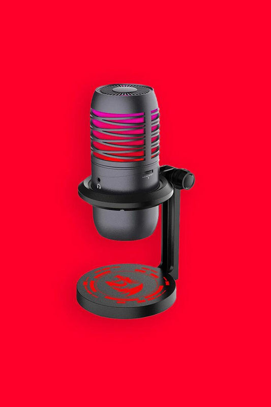 Image of Speakers. Product name - Redragon GM211 Nebula Black RGB USB Cardioid Microphone in Black colour by brand - REDRAGON