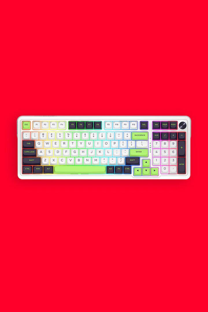 Image of Keyboards. Product name - Redragon K686WGB RGB MAX EISA Green 98+1 Gasket Wireless Mechanical Keyboard in Green colour by brand - REDRAGON