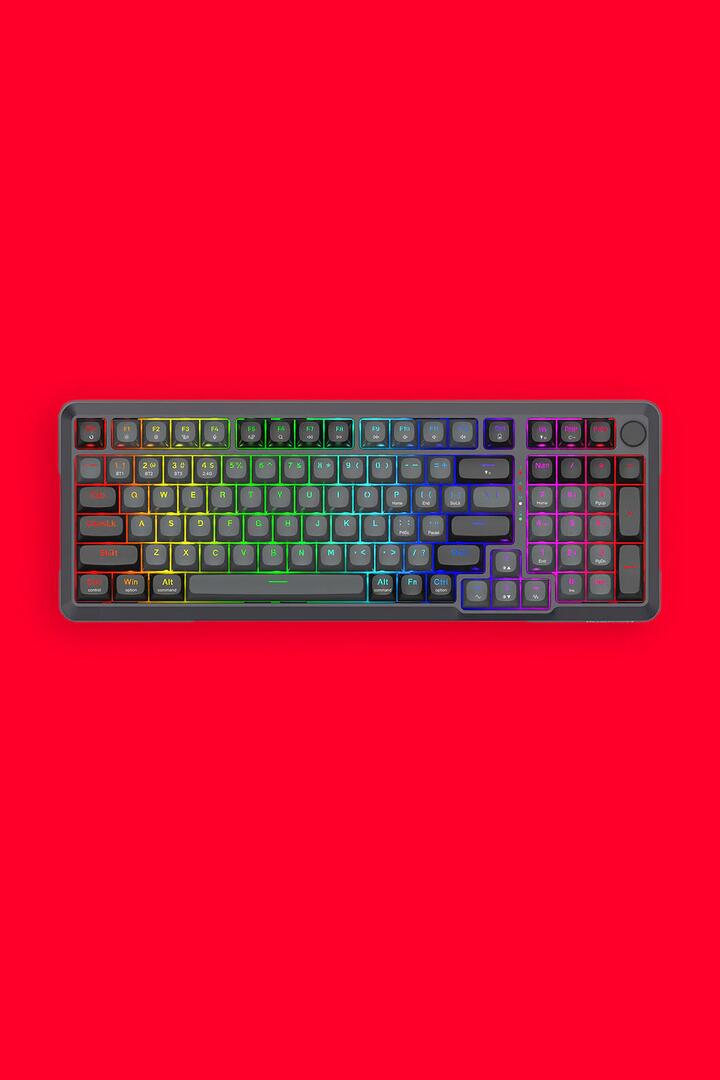 Image of Keyboards. Product name - Redragon K688GB RGB Pro Bragi Black Gasket Wireless Mechanical Keyboard in Black colour by brand - REDRAGON