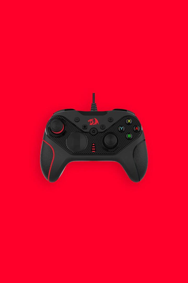 Image of Video Game Console Accessories. Product name - Redragon G710 Rift Black Wired Ergonomic Dual-Vibration Gaming Gamepad in Black colour by brand - REDRAGON