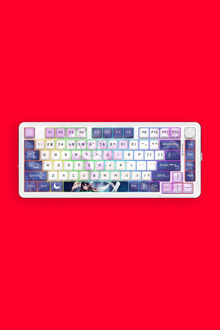Image of Keyboards. Product name - Redragon K681WBP RGB Pro Cyrus Purple 75% Gasket Wireless Mechanical Keyboard in Purple colour by brand - REDRAGON