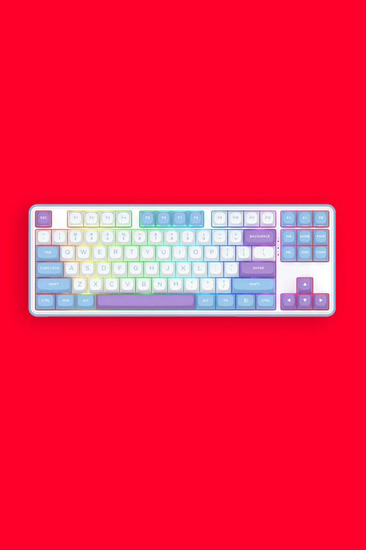 Image of Keyboards. Product name - Redragon K707WBP RGB Pro S.Blade Purple TKL Gasket Wireless Mechanical Keyboard in Purple colour by brand - REDRAGON