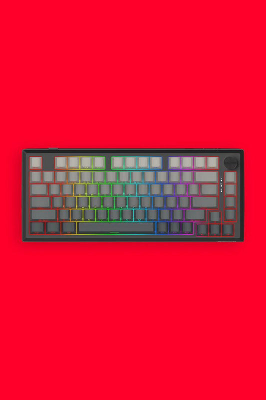 Image of Computer Accessories. Productname: Redragon K687GG RGB Penumbra Pro Grey Aluminum Gasket Mechanical Keyboard in Grey colour by brand - REDRAGON