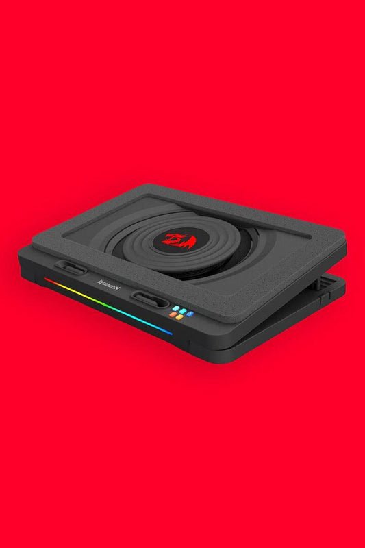 Image of Accessories. Product name - Redragon GCP512 Windseek Black Turbo-Fan Laptop Cooling Stand in Black colour by brand - REDRAGON