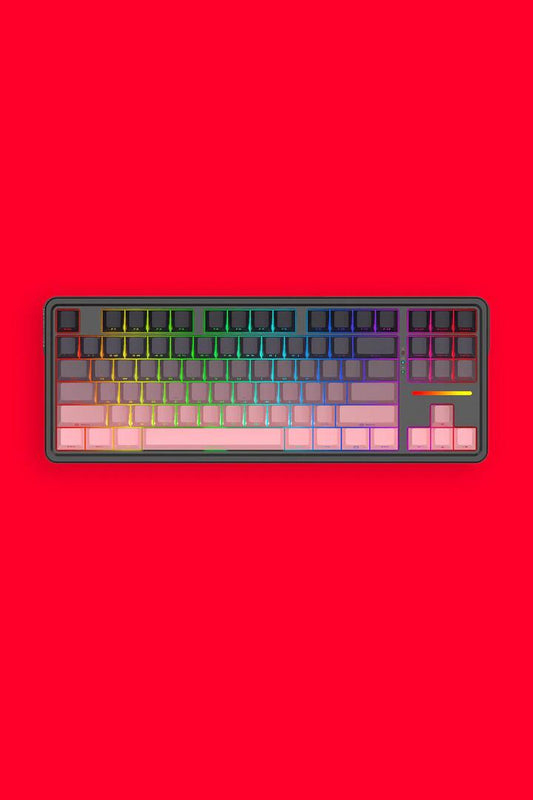 Image of Computer Accessories. Productname: Redragon K728SP RGB Pro Antonium Pro Pink TKL Gasket Wireless Mechanical Keyboard in Pink colour by brand - REDRAGON