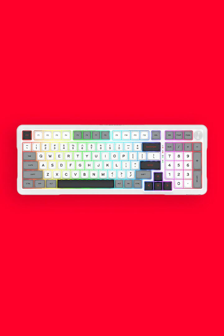Image of Keyboards. Product name - Redragon K688WGL RGB Pro Bragi White Full in White colour by brand - REDRAGON
