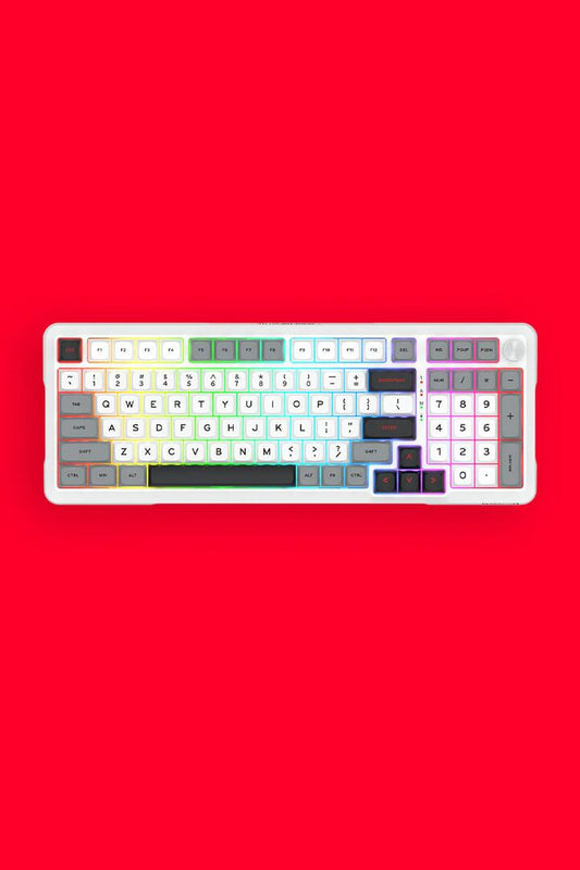 Image of Keyboards. Product name - Redragon K688WGL RGB Pro Bragi White Full in White colour by brand - REDRAGON