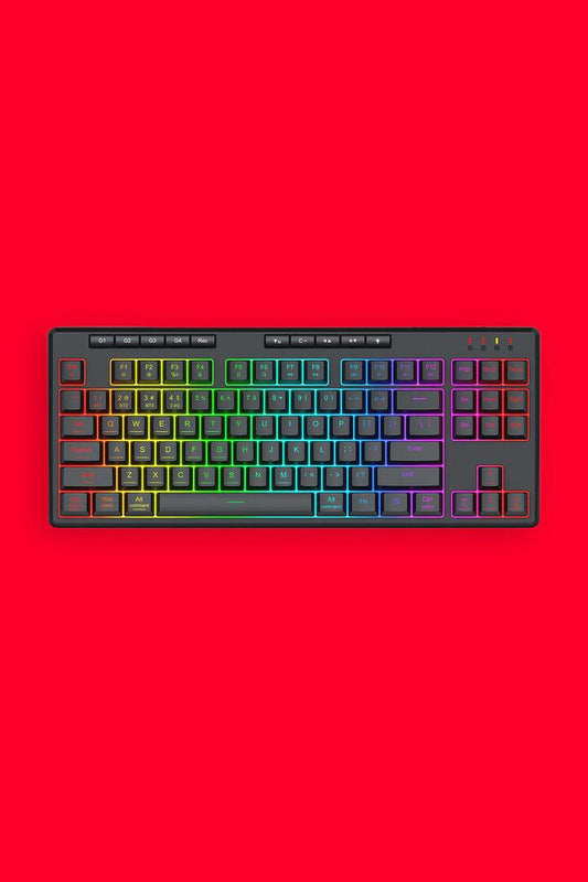 Image of Computer Accessories. Productname: Redragon K516RGB-PRO Shiva Black 87-Key Wireless RGB Gaming Keyboard in Black colour by brand - REDRAGON