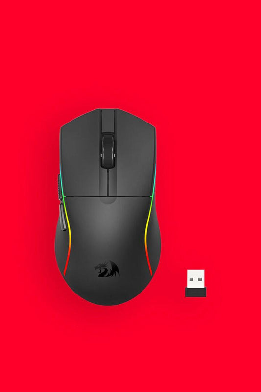 Image of Computer Accessories. Productname: Redragon M816-STD Deicide Black Ultra-Light Tri-Mode RGB Gaming Mouse in Black colour by brand - REDRAGON