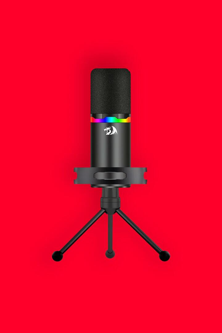 Image of Speakers. Product name - Redragon GM307 Solara Black USB XLR Dynamic RGB Gaming Microphone in Black colour by brand - REDRAGON