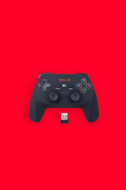Image of Video Game Console Accessories. Product name - Redragon G808 Harrow Black Wireless USB Gaming Gamepad in Black colour by brand - REDRAGON