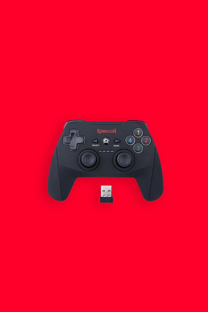 Image of Video Game Console Accessories. Product name - Redragon G808 Harrow Black Wireless USB Gaming Gamepad in Black colour by brand - REDRAGON