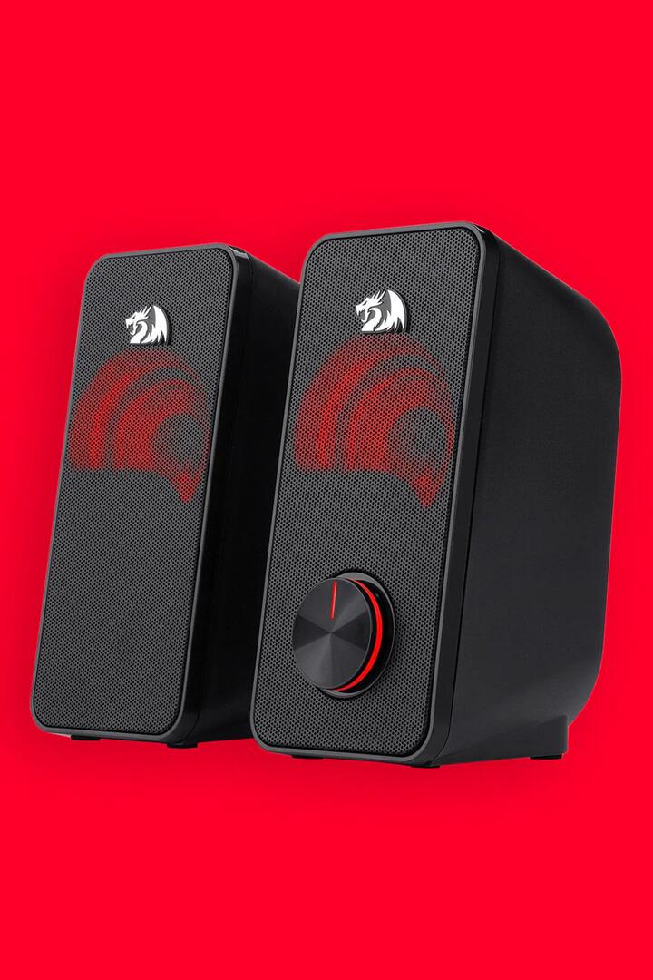 Image of Adapters. Product name - Redragon GS500 Stentor Black Desktop Stereo Gaming Speakers in Black colour by brand - REDRAGON