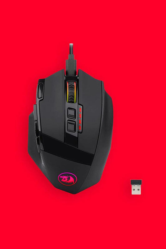 Image of Mice & Trackballs. Product name - Redragon M801P RGB Sniper Pro Black Wireless Gaming Mouse in Black colour by brand - REDRAGON