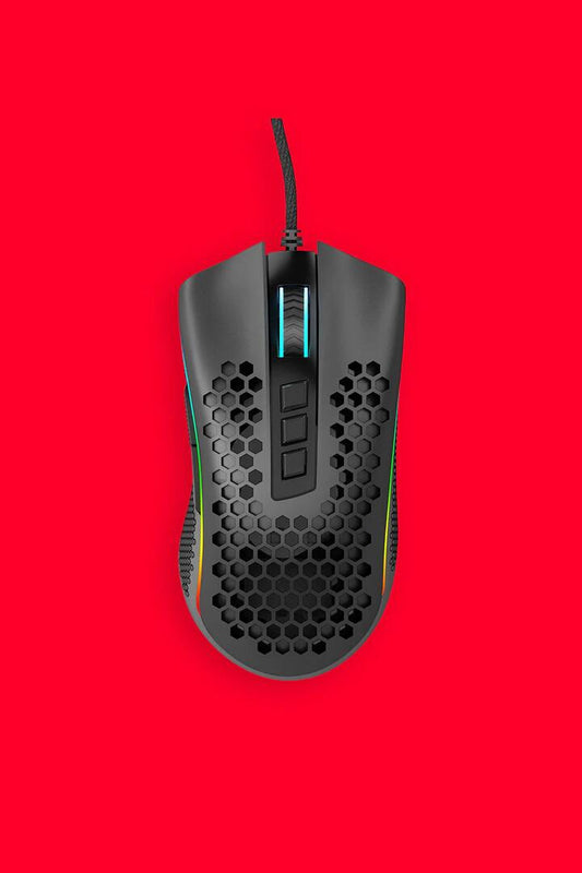 Image of Mice & Trackballs. Product name - Redragon Storm M808-RGB Black Lightweight Honeycomb 12400 DPI Gaming Mouse in Black colour by brand - REDRAGON