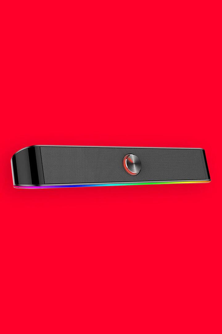 Image of Speakers. Product name - Redragon GS560 Adiemus Black RGB Enhanced Bass Sound Bar Speaker in Black colour by brand - REDRAGON