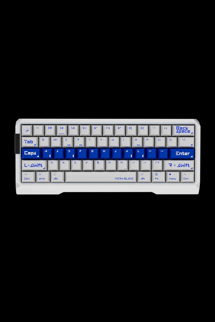 Image of Keyboards. Product name - Mork Blade MK60W White Jade POM 60% Magnetic HE Premium Gaming Keyboard in White colour by brand - MORK BLADE