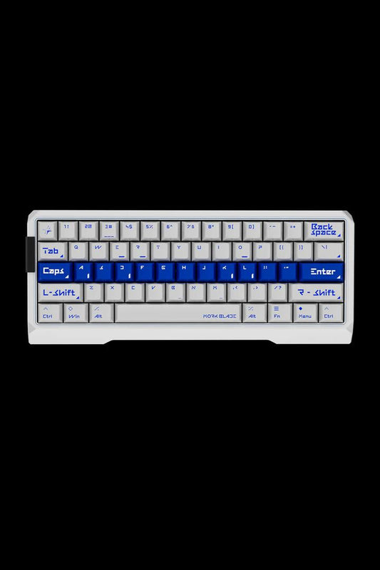 Image of Keyboards. Product name - Mork Blade MK60W White Jade POM 60% Magnetic HE Premium Gaming Keyboard in White colour by brand - MORK BLADE