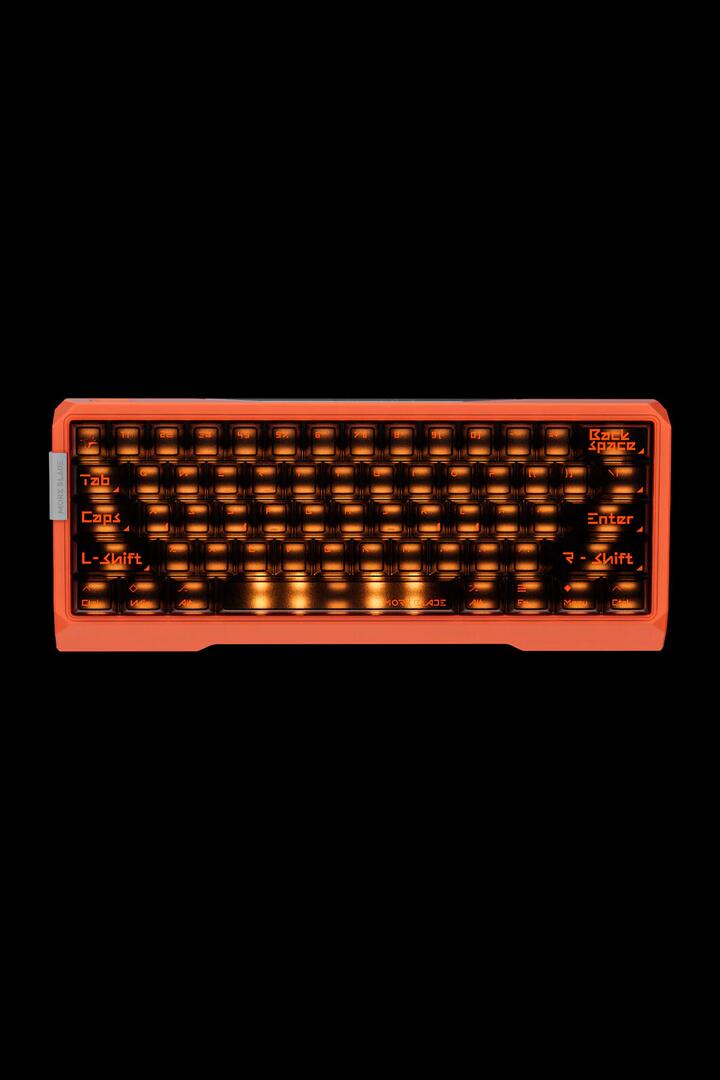 Image of Keyboards. Product name - Mork Blade MK60O Orange Jade AIR 60% Magnetic HE Premium Gaming Keyboard in Orange colour by brand - MORK BLADE