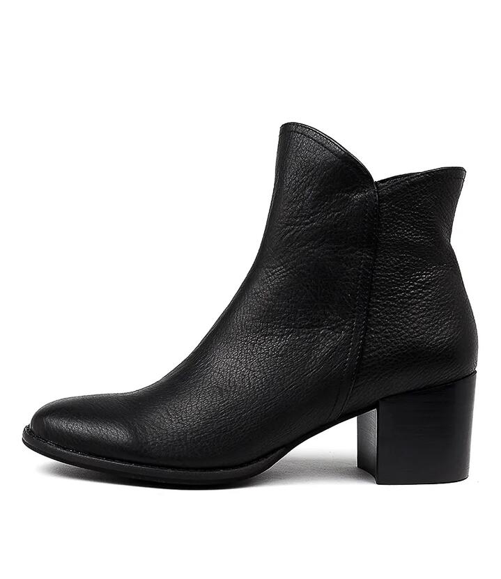 Image of Boots. Productname: Mocker Black Leather in BLACK-BLACK HEEL colour by brand - MIDAS