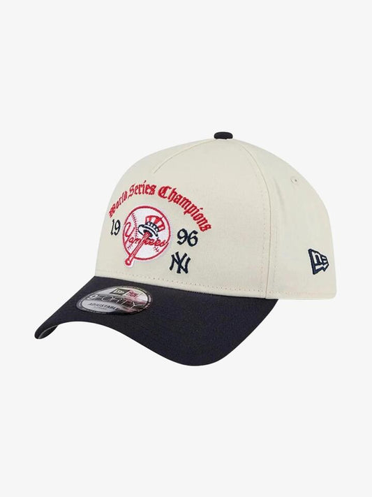 Image of Hats. Productname: New Era 9FORTY A-Frame Old English NY Yankees Cap ONE SIZE White in White colour by brand - New Era
