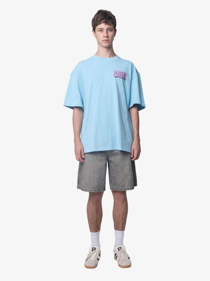 Image of T-Shirts. Productname: Deus Primitive Fuel Tee in Sky Blue colour by brand - Deus